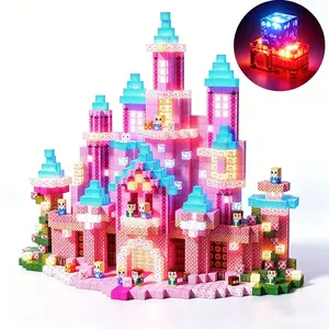 Light Up Magnetic Building Blocks 100/150/200 PCS – Llluminated Pink Princess Castle Magnet Cubes Sets , Extra Large Jumbo Pieces, STEM Montessori Sensory Toy for Spatial Reasoning & Creativity, Birthday Christmas Gift for Kids Age 3+ (Boys & Girls)