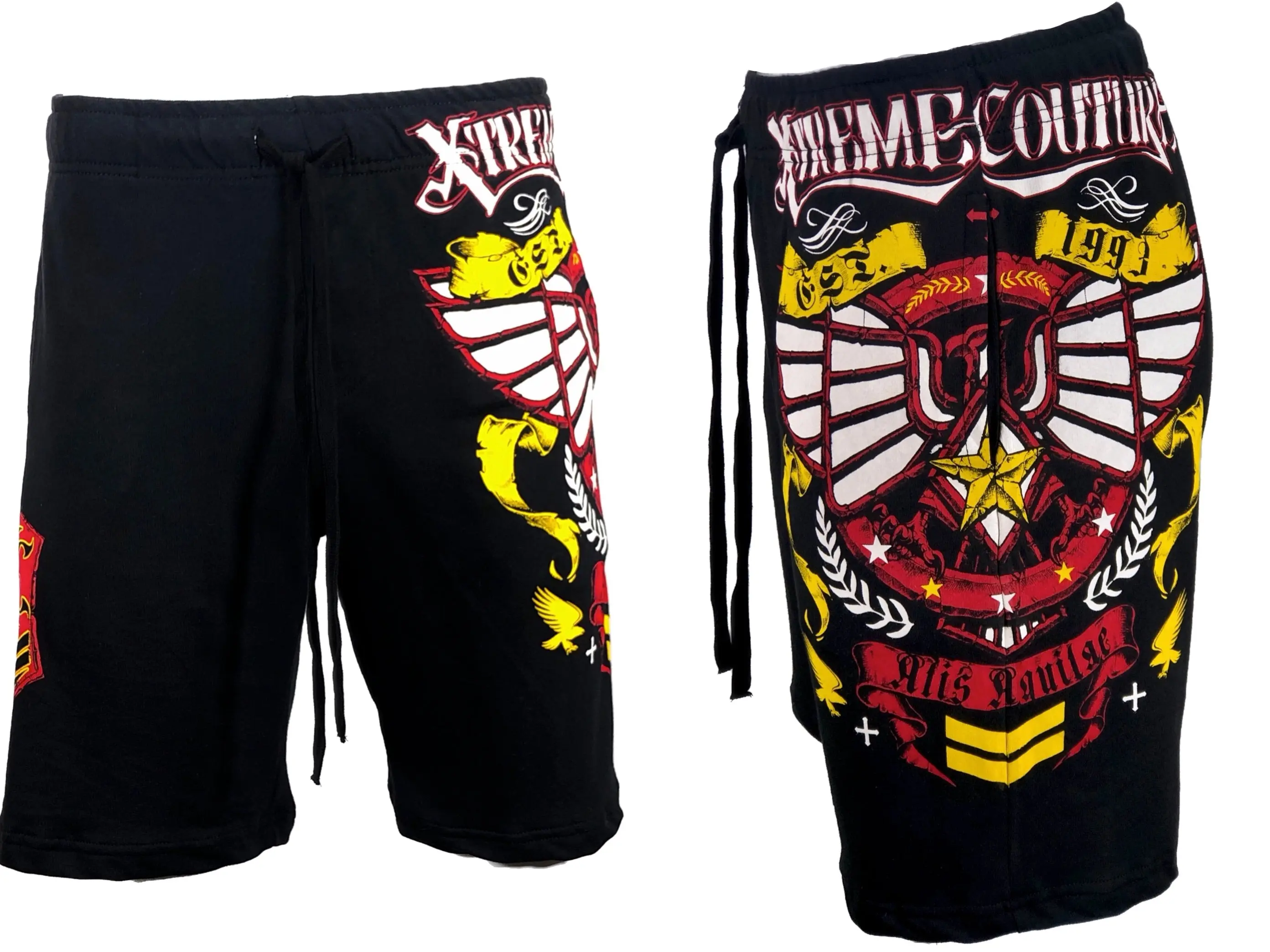 Xtreme Couture Men's Glide Casual Cotton Sweat Shorts - Fish Graphic Athletic MMA Style Menswear, Sizes S-5XL, Fish Graphic Men's Shorts