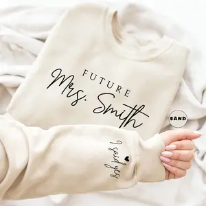 Custom Future Mrs Sweatshirt, Personalized Fiancee T-shirt, Bride To Be Gift, Bridal Shower Clothing, Engagement Gifts, Men And Women, Classic Cotton