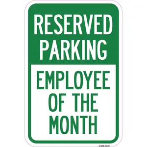 SignMission  12 x 18 in. Aluminum Sign - Reserved Parking - Employee of the Month