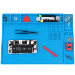 Soldering Mat Electronics Repair Mat, Silicone Work Mat Heat Resistant 932°F, Magnetic Mat for Screws and Tools, Solder Mat Silicone Pad for Watch, Phone