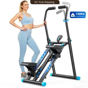 Home Gym Exercise Equipment Stair Climber, New Vertical Climbing Machine for Full Body Workout, Sliding Machine for Full Body Workout, Compact Foldable Cardio Climbing Machine with Adjustable Step Range, Handles and Pedals
