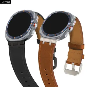 URVOI Vintage Leather Strap for Samsung Galaxy Watch 8 & Classic, Fits 40mm/44mm/46mm Models, Crazy horse fine leather, AP adapters, Elegant Design, Durable Material, Smart Watch Accessories