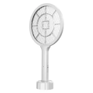 Electric Fly Swatter, 2-In-1 Intelligent Insect Killer, Electronic Mosquito Zapper, Power Output Generator with USB Charging Base, Mosquito Lamp for Home & Bedroom