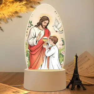 Holy Communion Night Light, USB Powered LED Lamp, Religious Prayer Lamp, Christian Theme, Bedroom/living Room/desk Decor Ornaments, Perfect Gift