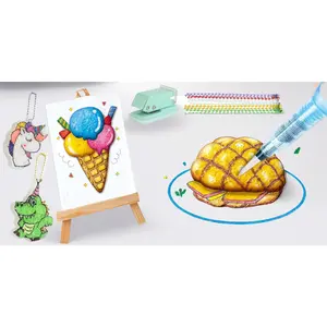 70PCS Magic Foam Texture Painting Kit for Kids Ages 6-12 - 3D Puffy Paint Art Set with 24 Color Markers, 30 Texture Papers & Display Stand, Creative Craft Gift for Birthday, Easter