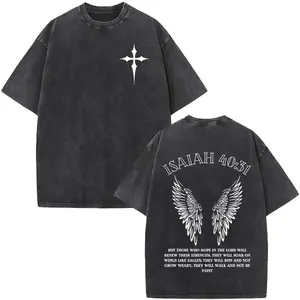 Isaiah 40:31 Mineral Wash Shirt, Christian Shirt, Unisex Graphic Tee, Oversized T-Shirt, Streetwear