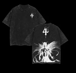 Ulquiorra Cifer Anime Wash T-Shirt, Bleach Espada 4 Graphic Tee, Vintage Washed Cotton Shirt, Resurrección Segunda Etapa Style