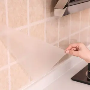 practicalWs 17.7In*196.7In Clear Contact Paper Transparent Kitchen Backsplash Protective Wallpaper Removable Clear Wall Protector Oil Proof Waterproof Sticker Easy to Clean