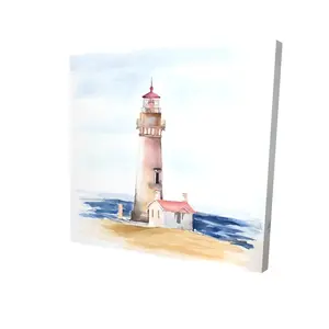 Begin Home Decor 2080-2424-CO101 24 x 24 in. Oregon Yaquina Head Lighthouse Canvas - Coastal Bedroom Decor
