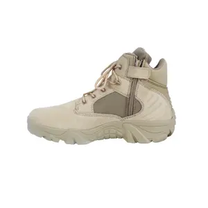 Men'S Delta Tactical Boots - Real Leather, Non-Slip, Comfortable Hiking & Outdoor Shoes with Lace-Up Closure, Beige, Rubber Sole, EVA Insole, Perfect for All Seasons, Outdoor Footwear | Laceup Boots | Durable Footwear