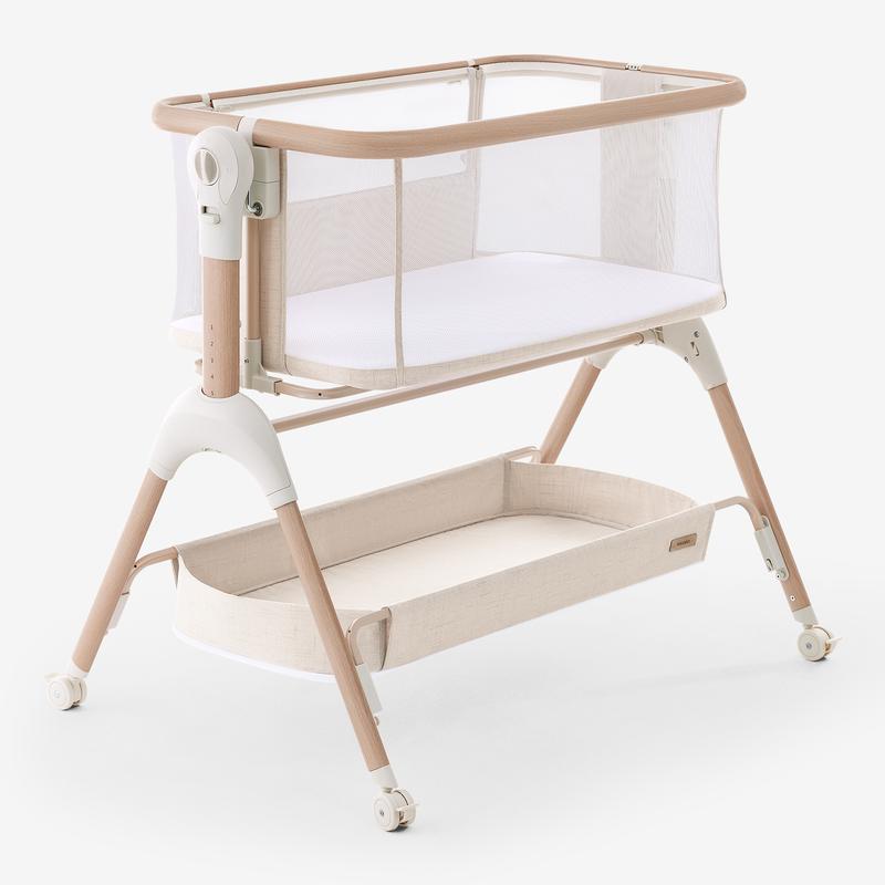 HARPPA 3-in-1 Rocking Baby Bassinet & Bedside Sleeper, Height Adjustable Crib,  Baby Bassinet with Wheels & Storage Basket, Sleeping Cot, Baby Essentials