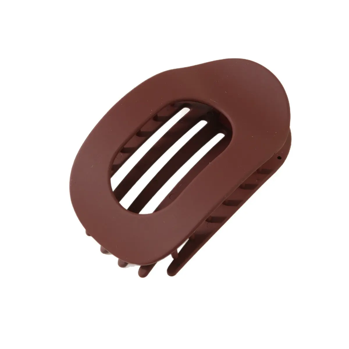 Elliptical hair clip   frosted wine red