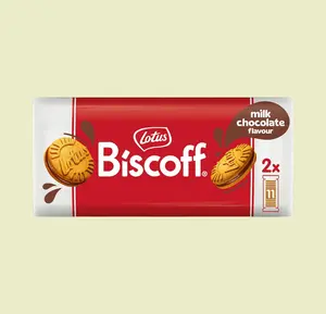 Lotus Biscoff Sandwich Cookies Milk Chocolate Cream 22 Cookies per Pack 7.76 Ounce Vegan Friendly Sharing Pack 2x11 Cookies per Pack