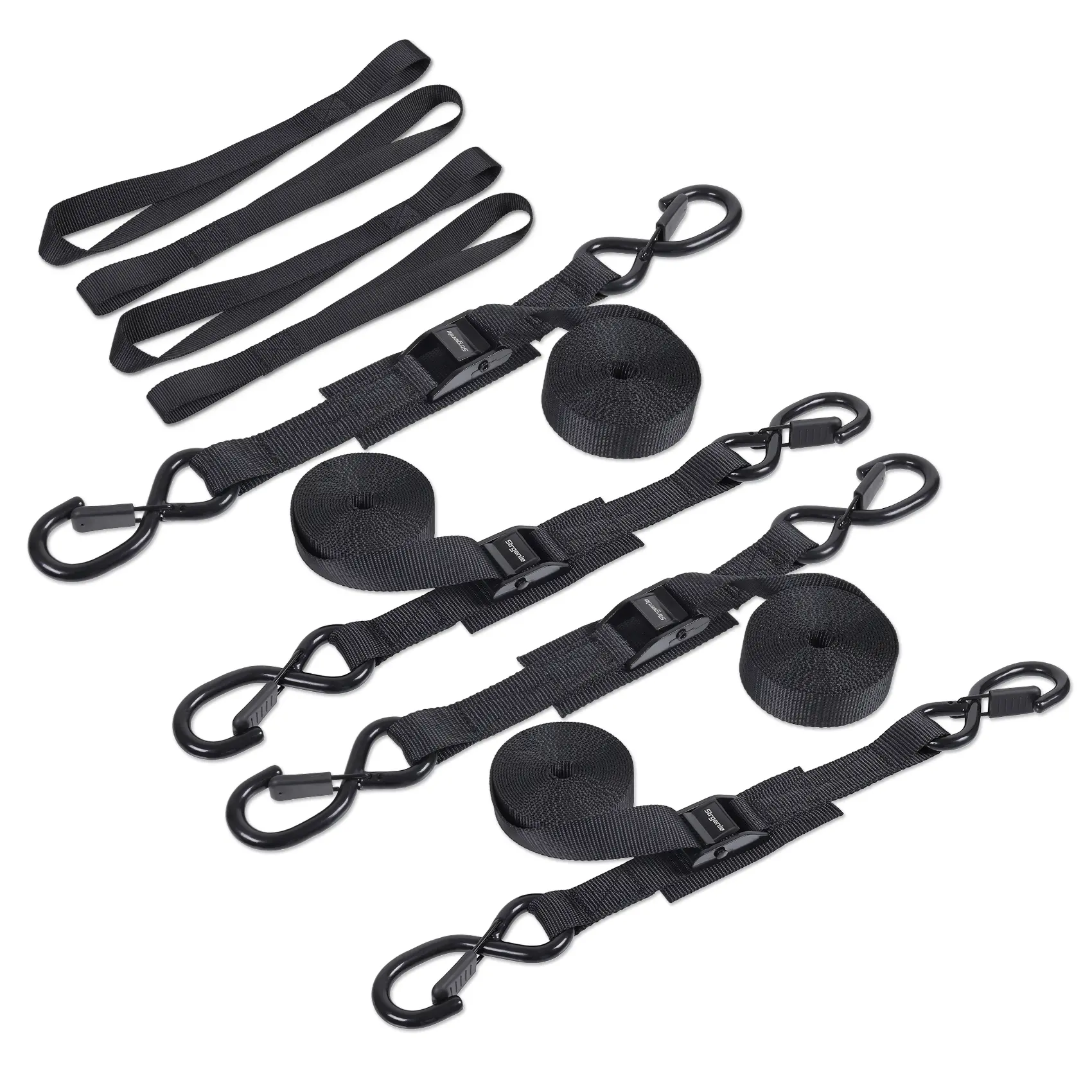 Cam Buckle Tie-Down Straps, 6 FT, 1,200 lbs, 4-Pack Heavy Duty | Includes Hooks and Soft Loops for Motorcycles, Dirt Bikes, Trucks, Kayaks, and Vehicle Transport
