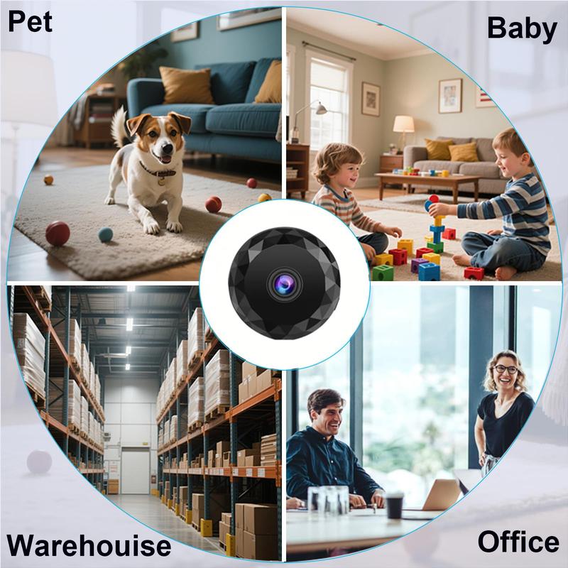 Mini WiFi Camera 1080P HD Night Vision Included Motion Detection Remote Monitoring 160° Wide Angle Micro Baby Monitor for Home Office Store Warehouse (1Pcs)