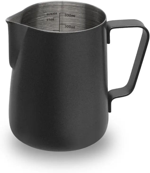 Stainless Steel Milk Steaming Pitcher (4 Sizes: 350ml-1500ml/12oz-52oz) – Frothing Jug for Cappuccino, Latte Art & Espresso