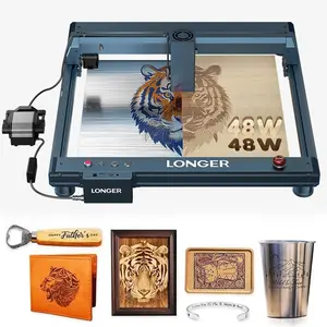 Longer B1 40W Laser Engraver, 48000mW Output Laser Cutter Machine with Auto Air Assist, Engraving Area 17.72"x17.32", DIY Laser Engraver for Wood and Metal，Engraving Speed of 36000 mm/min
