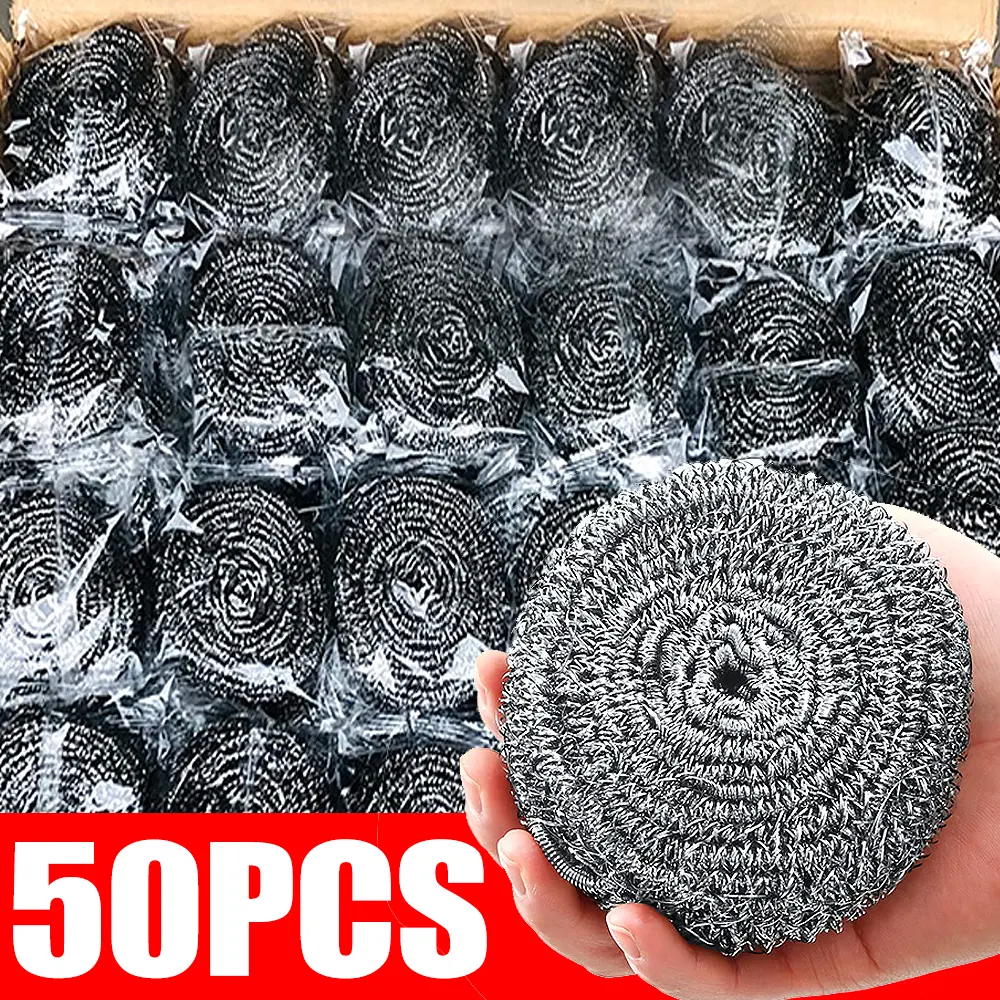 Stainless Steel Wire Cleaning Balls - 20pcs/4pcs Inner Spiral Metal Scrubbers, Reusable Kitchen Tool for Pot-Pan Rust & Oil Removal, Wholesale Home Care Supplies (About 4cm)