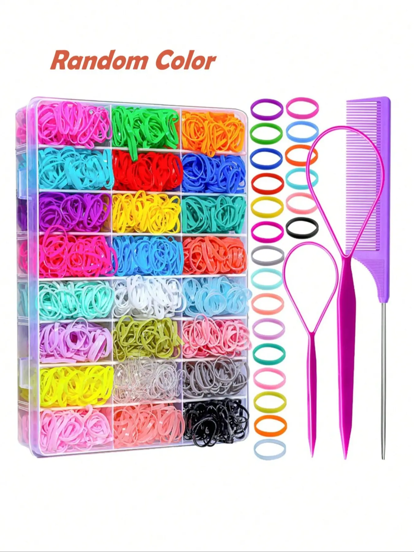 Mini Elastic Hair Bands for Girls, Elastic Hair Accessory, 24 Colors Soft Hair Ties, Small Rubber Bands for Baby, Children, Kids & Toddlers, Random Color Set