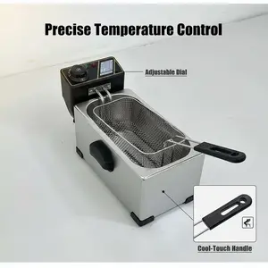 3.5L Compact Electric Deep Fryer with Non-Stick Basket, Adjustable Temperature, Perfect for Home Use