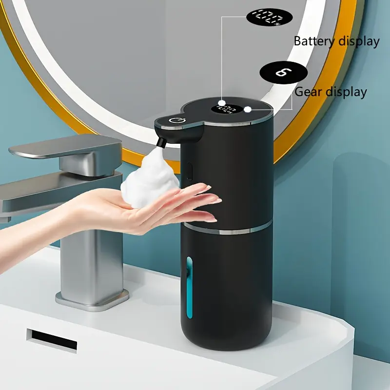 DONASIRA Brand, Automatic Sensor Soap Dispenser Suitable for Kitchens, Bathrooms, Restrooms. The Rechargeable Model Can Be Conveniently Placed On Countertops Or Mounted On Walls, Offering Touch-free with A Large Capacity And 4 Adjustable Settings