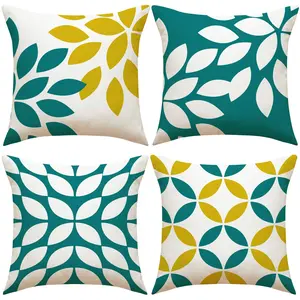 4pcs Geometric Polyester Pillow Covers, High-Definition Print, Car Home Living Room Decor, 17.7x17.7 Inches, Gift Idea