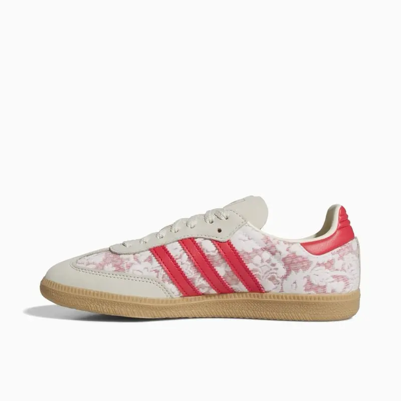 Adidas Sports Shoes for Women, Liberty London x Samba OG 'Kazusa Pattern' in Better Scarlet Leather - Classic Athletic Streetwear Footwear with Floral Accents, Women's