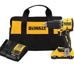 DEWALT ATOMIC 20-Volt Lithium-Ion Cordless 1/2 in. Compact Hammer Drill with 3.0Ah Battery, Charger and Bag