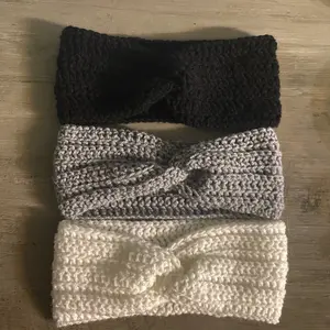 3 hand made crochet headbands