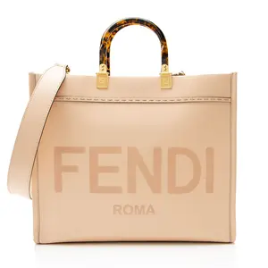 Pre-owned FENDI Leather Tote Bags Sunshine Medium Shopper Tote