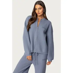 Kris Ribbed Knit Zip Up Sweater Kris Ribbed Knit Zip Up Sweater