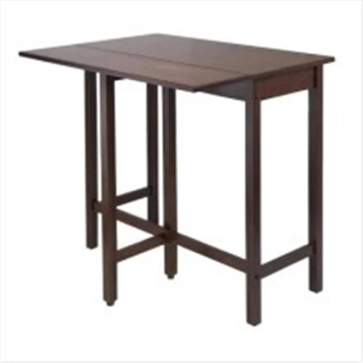 212 MAIN Foldable Antique Walnut Solid Wood Drop-Leaf High Table, Outdoor Garden Furniture (Formerly Winsome Trading Lynnwood Style), Foldable Leaf