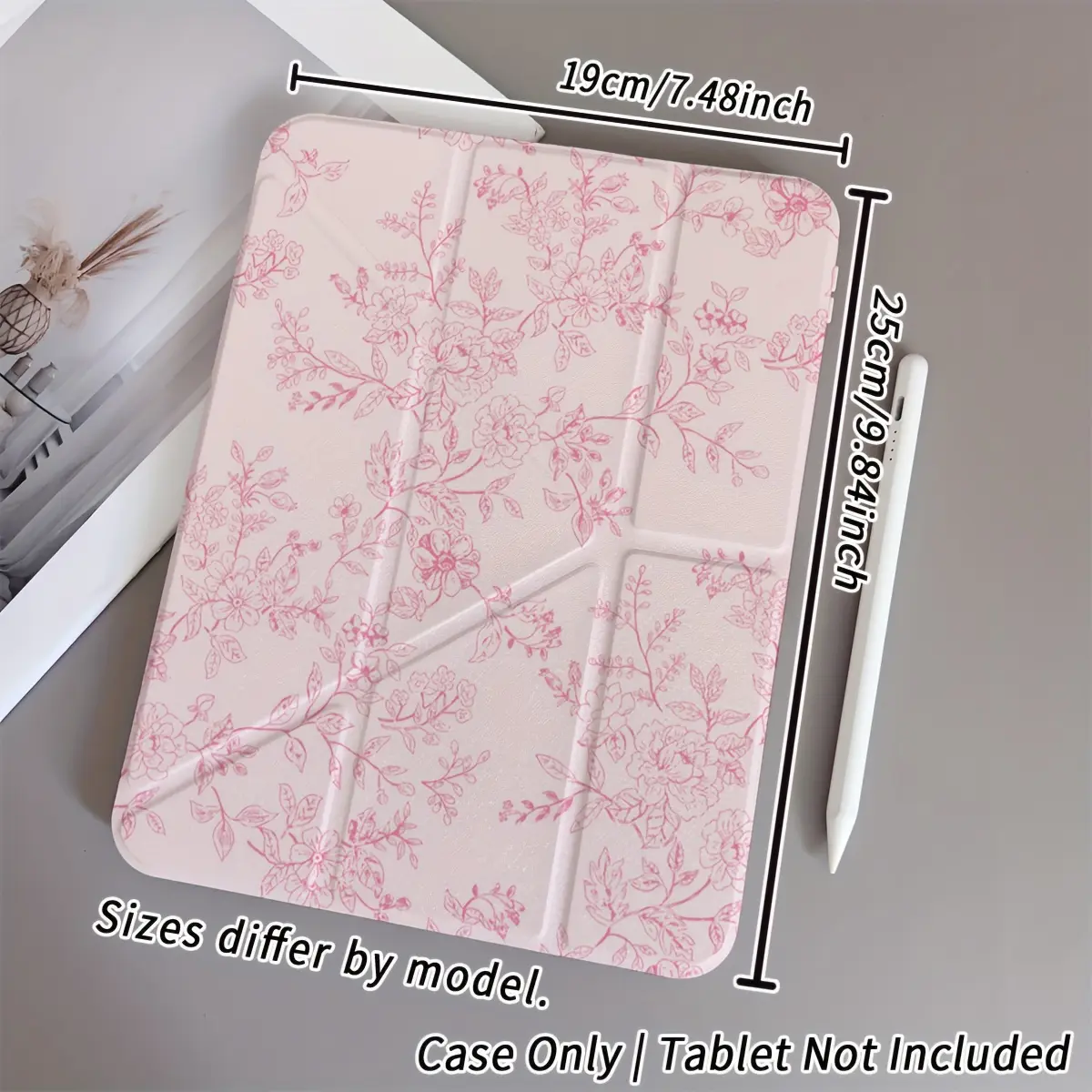 Slim and soft pink floral iPad 10th generation case 11"2025/10.9"2022/Y  stand, auto wake/sleep, pen holder, shockproof TPU |   Shiny Protective Smart Case Casing Computer Cover Protection Tablet