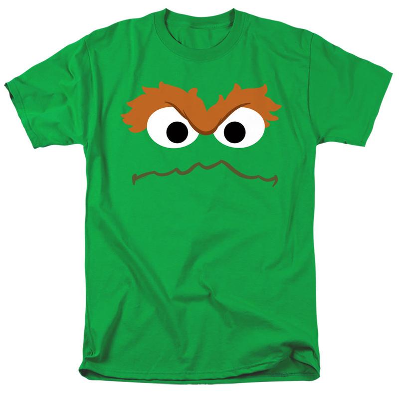 Oscar the Grouch Sesame Street Big Faces Halloween Costume Unisex Adult T-Shirts