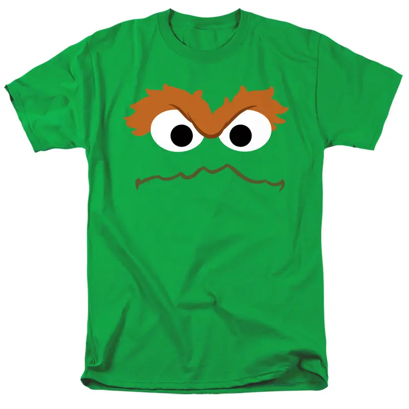 Oscar the Grouch Sesame Street Big Faces Halloween Costume Unisex Adult T-Shirts