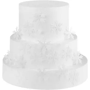50pcs White Edible Cupcake Snowflakes Cake Toppers Decoration for Winter Frozen Theme Party