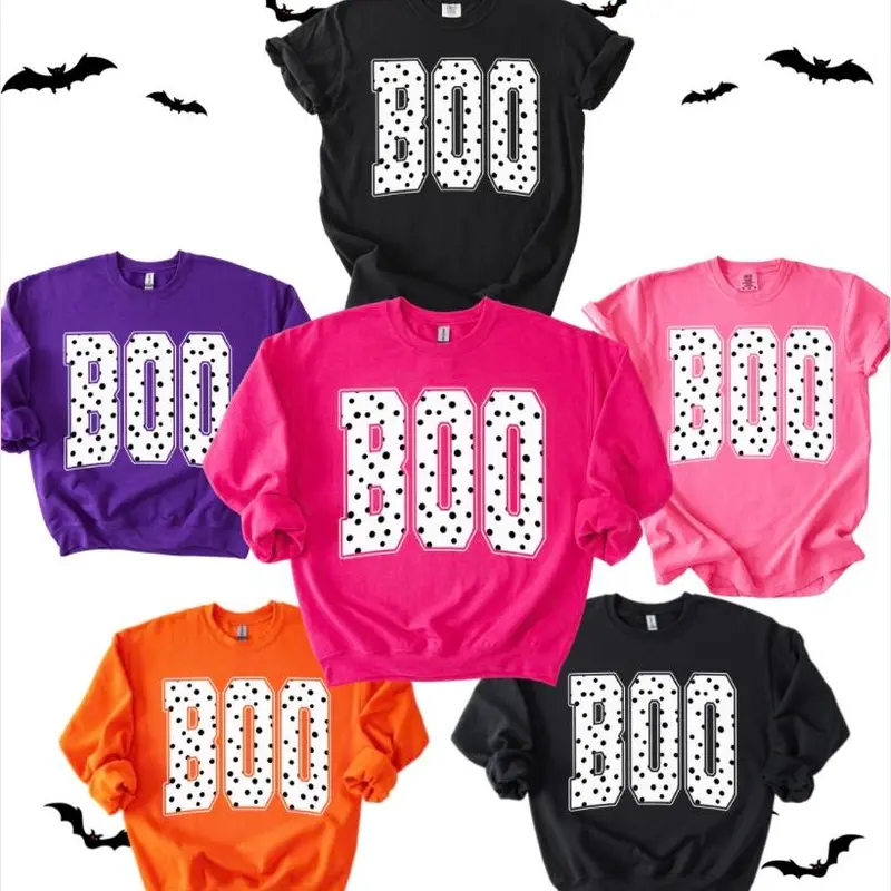Women's POLKA DOT Boo Halloween sweatshirt OR T-Shirt