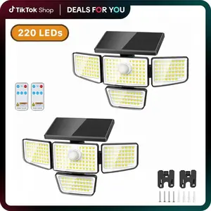 (1/2 Pack) Solar Outdoor Lights - 3000LM 188 LED 4 Heads Motion Sensor Light, IP65 Waterproof, Solar Floodlight Security Light for Backyard, Patio, Garden 270° Wide Angle Lighting for Yard, Garage and Garden and Gifts for Men, Outdoor Solar Lights, Solar