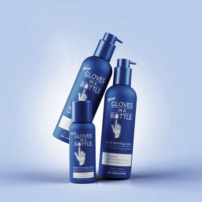 Gloves In A Bottle Starter Pack - Complete Skin Protection Bundle for Dry Cracked Sensitive Skin - Ideal for Frequent Hand Washing Eczema Hypoallergenic Lotion - Moisturizer