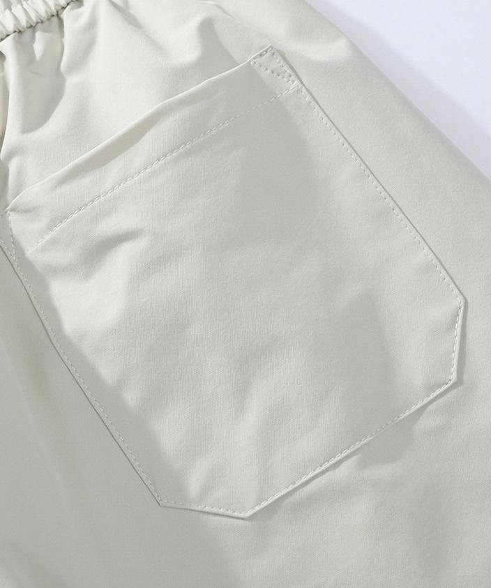 American retro solid color drawstring elastic waist pants with side zipper pockets and rear pocket, adjustable cuffs, ice silk fabric, loose long pants; men’s quick-dry breathable casual pants for everyday wear and outdoor sports; unisex design.