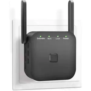 Long Range WiFi Signal Booster, WiFi Repeater, WiFi Booster, Covers Up to 10000 Sq.ft and 60 Devices, Internet Booster - with Ethernet Port, Quick Setup, Home Wireless Signal Booster