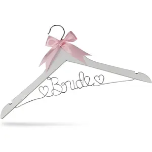 Bride to Be Wooden Wedding Dress Hanger - Bridal Hanger for Gown or Bridal Shower! (White )