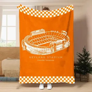 Narland Stadium - Tennessee Volunteer Team Football Blanket,College Football Blanket, Soft and Comfortable Flannel Blanket, Air-Conditioned Room Blanket, Suitable for Bed, Home Office, Football Fan Gift, Gift for Young Men and Women, Warm Nap Blanket