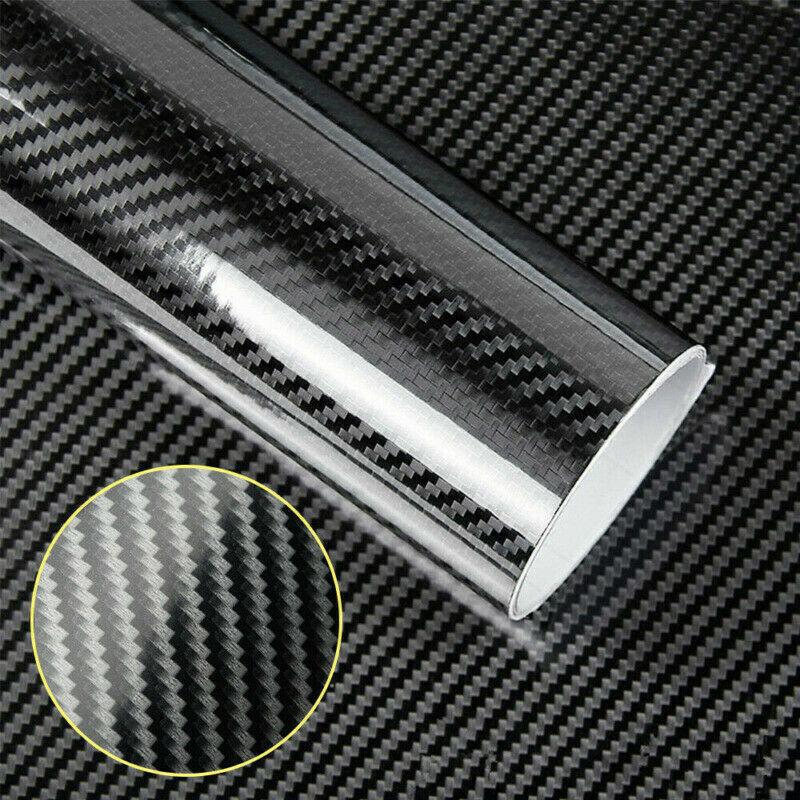 High Gloss Black Carbon Fiber Car Wrap Vinyl Bubble Free Air Release Adhesive Car Wrap Film Roll Automotive DIY Decals