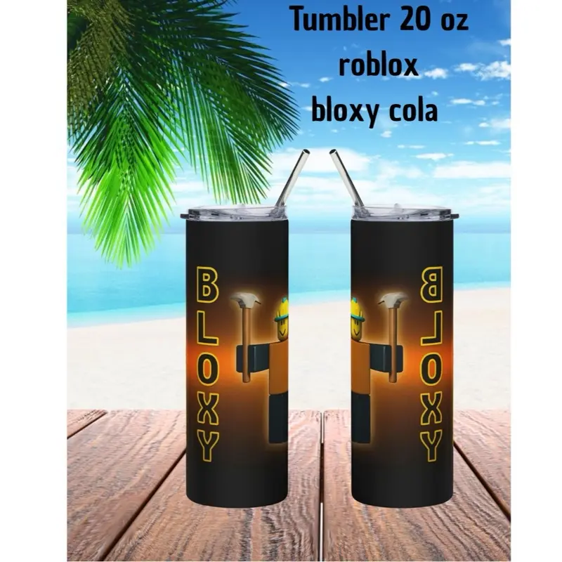 Roblox Bloxy Cola 20oz Tumbler Water Bottle - Reusable, Washable Drinkware with Lid