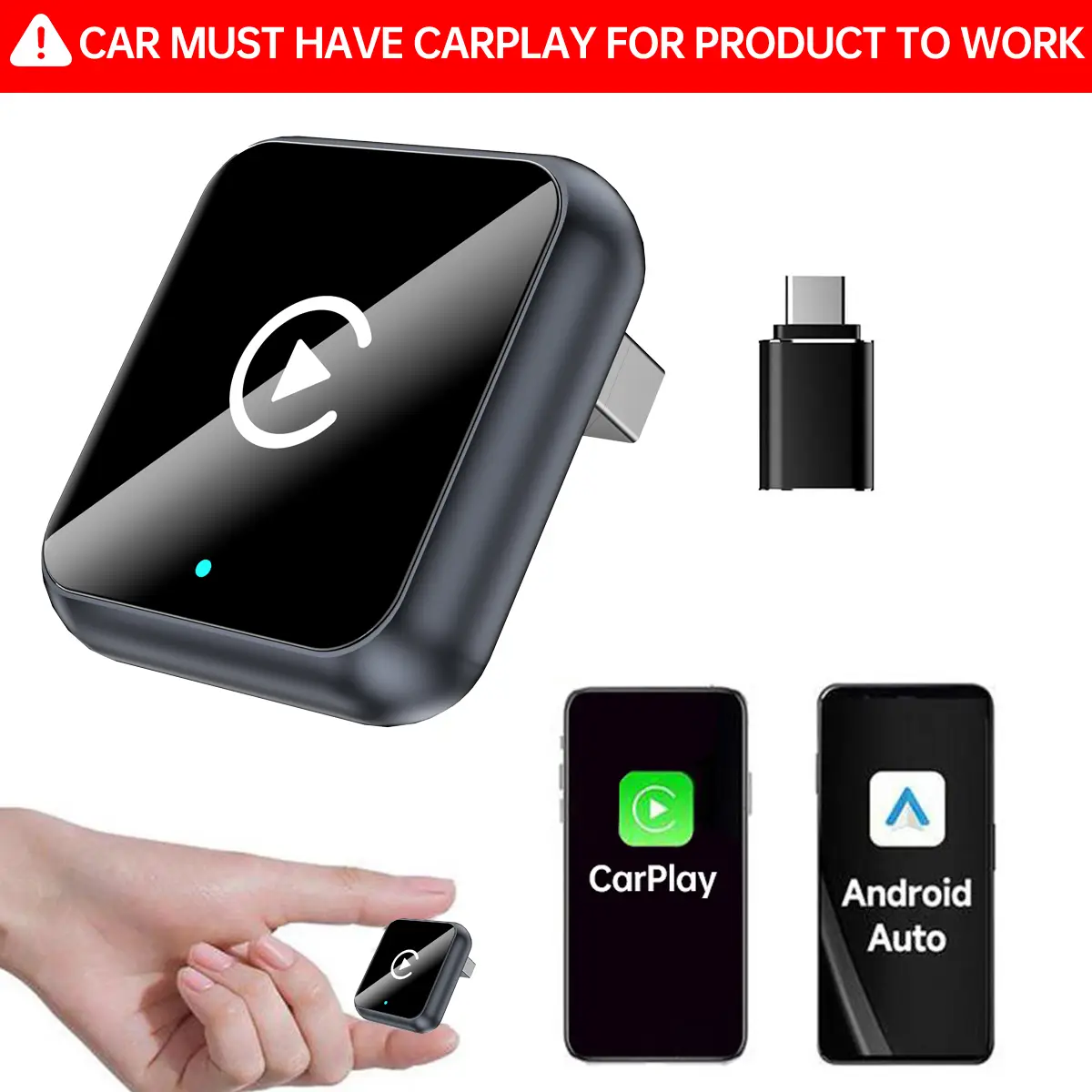 2026 Wireless carplay Adapter for iPhone/Android - Fast Connection,No Latency,Hands-Free Call wireless adapter Electronic Charger carplay dongle