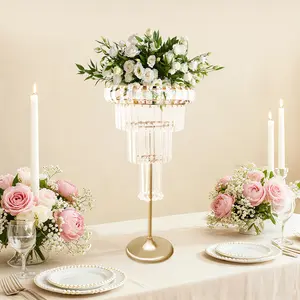 4 Tier Acrylic Flower Stand Floor Tabletop Display for Wedding Home Decor