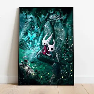 [Sale Off Up To 50%] [No Frame] Hollow Knight Poster, Hallownest Wall Decor, Rolled Canvas Print, Gift Video Game Poster