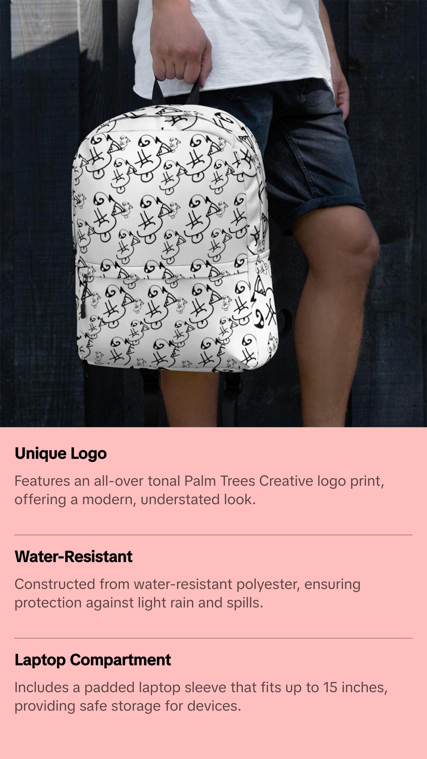 Palm Trees Creative “Shadow Script” Logo Backpack